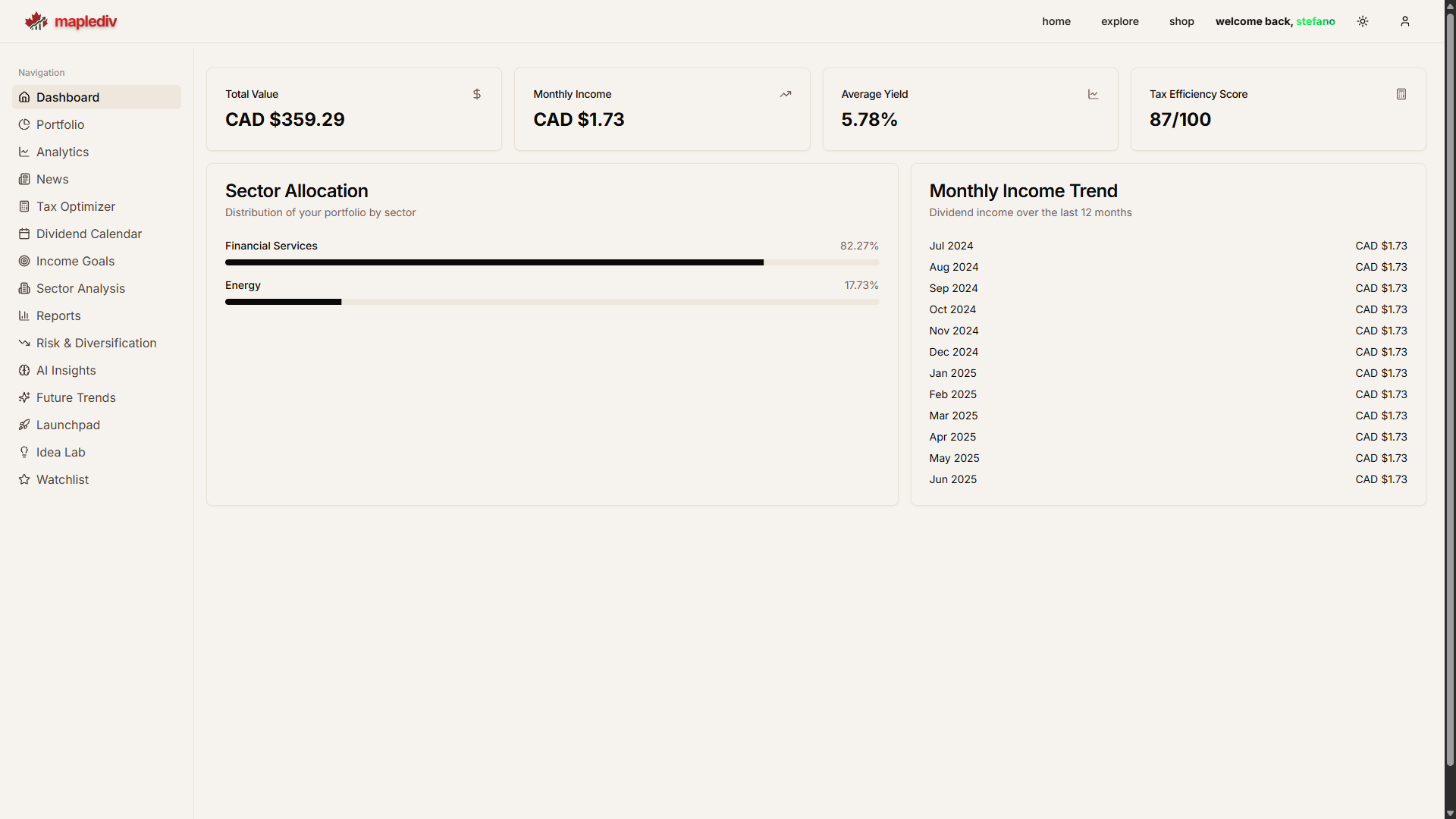 Portfolio Dashboard